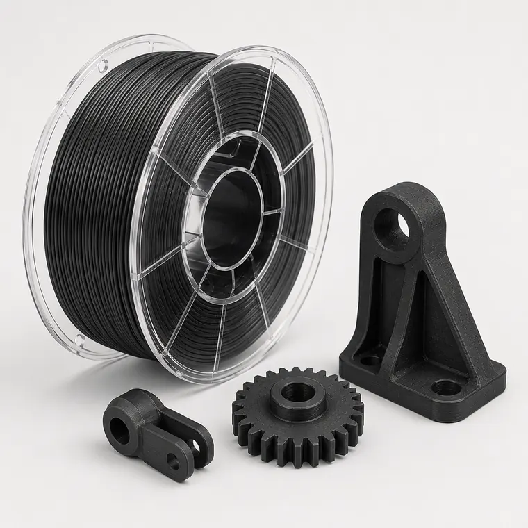 Nylon PA12 spool and 3D printed gear