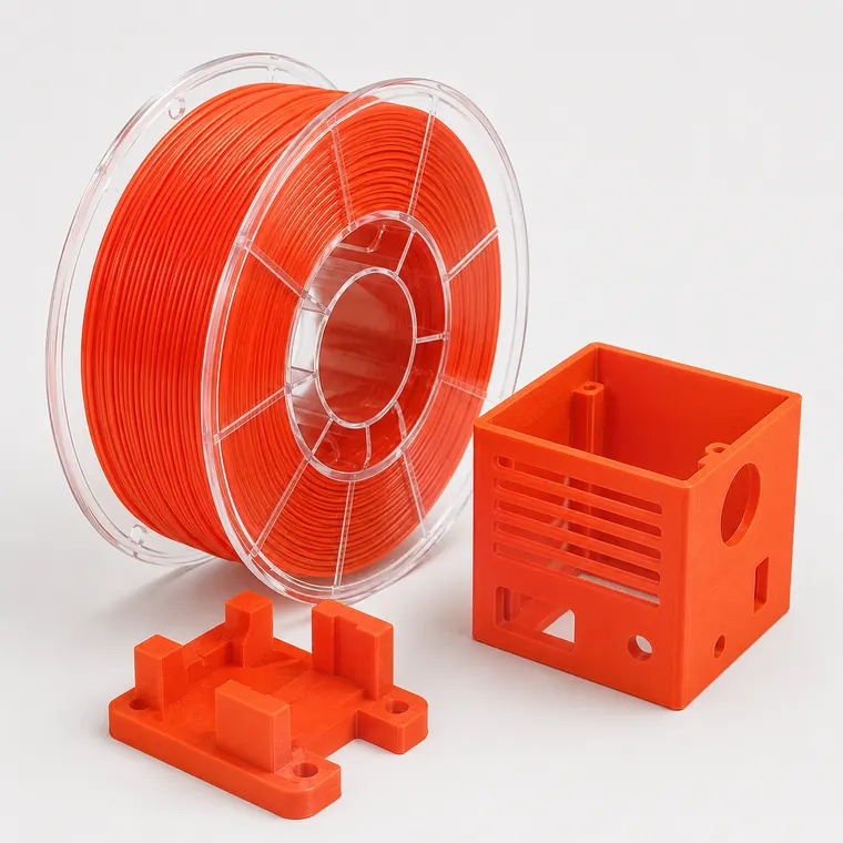 PLA spool and 3D printed part
