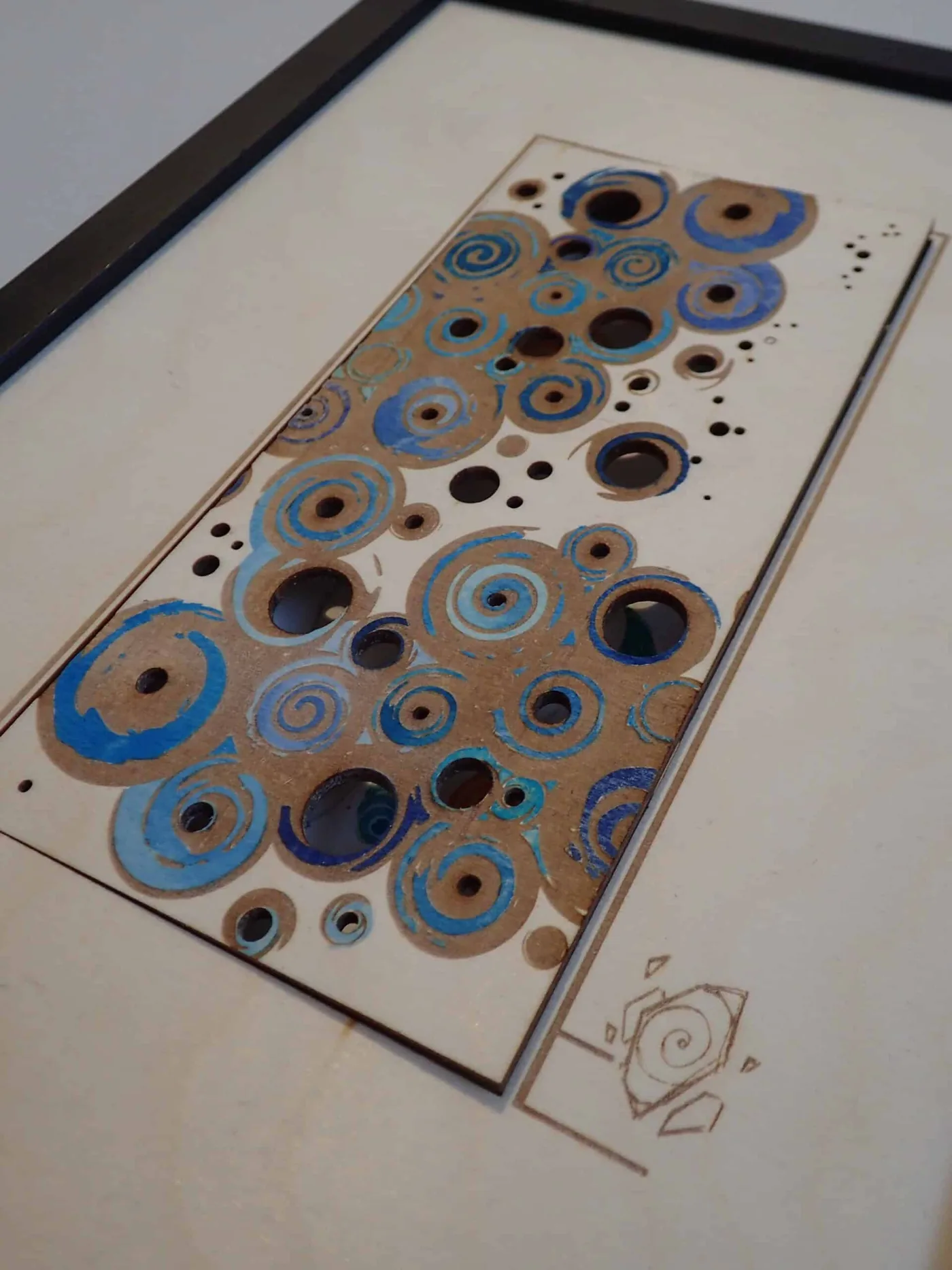 Laser-engraved frames for a watercolour exhibition — photo 1